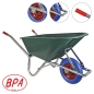 Preview: BPA Schubkarre pannensicher Vollgummirad Bauschubkarre Gartenkarre 100l PP Mulde  