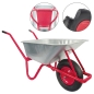 Preview: Matrix Schubkarre Profi 100l 250kg PU-Rad Bauschubkarre rot mit Bodenblech 