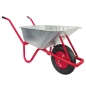 Preview: Matrix Schubkarre Profi 100l 250kg PU-Rad Bauschubkarre rot mit Bodenblech 