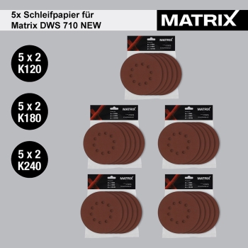 MATRIX Schleifpapier Schleifscheibe Trockenbauschleifer DWS 600 710 710 NEW  30x 