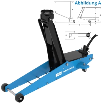 GÜDE 2 T Wagenheber extra lang 80 cm Hubhöhe Rangierwagenheber GRH 2/800HD 