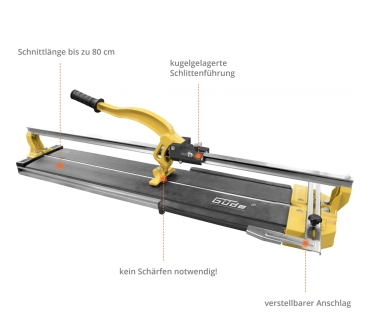 GÜDE Profi Hand Fliesenschneider Handschneider Schneidtisch für Fliesen GHF 800 