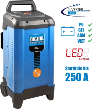 GÜDE Batterielader Digital GDB 24V/12V-250 Schnellader Starthilfe 550 Ah 8000 W 