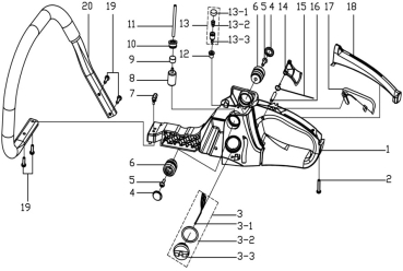 MATRIX Ersatzteil langer Stoßdämpfersitz für Kettensäge Motorsäge MCS 46-45 