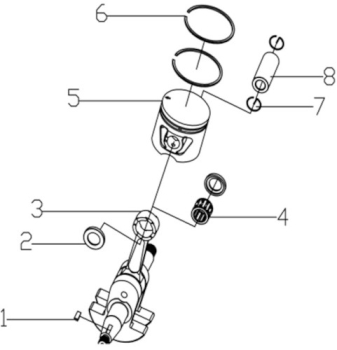 MATRIX Ersatzteil Kolbenring für Benzin Kettensäge Motorsäge MCS 46-45 