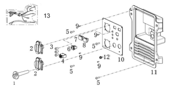 MATRIX Ersatzteil Gehäuse für Benzin Stromgenerator Stromerzeuger PG 2000i 