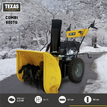 TEXAS Schneefräse Benzin Combi 800TG 2in1 4 Takt 5,7PS 4+1 Gänge - erweiterbar 