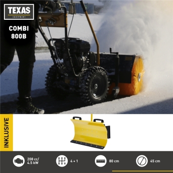 TEXAS Kehrmaschine Benzin Combi 800B Briggs Set 3in1 Schneeräumer Schneeschieber 