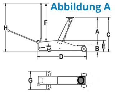 GÜDE 2,5 T Wagenheber hydraulischer Rangierwagenheber Stahl/Alu GRH 2,5/460AL 