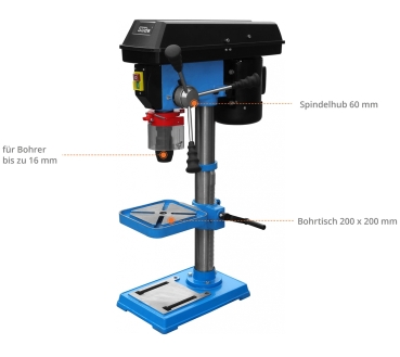 GÜDE Tischbohrmaschine Ständerbohrmaschine Bohrmaschine GTB 16/605 600 Watt 