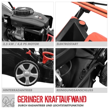 GÜDE Benzin Rasenmäher 51 cm Schnittbreite Radantrieb BIG WHEELER 514.3 R LI-ES 