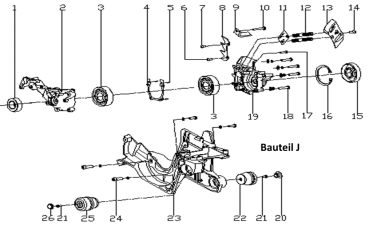 MATRIX Ersatzteil Getriebegehäuse für Benzin Motorsäge Kettensäge MCS 38-36 