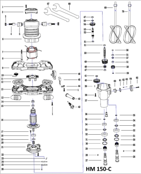 MATRIX Ersatzteil Stator für Elektro Doppelhandrührgerät Handmixer HM 150-C 