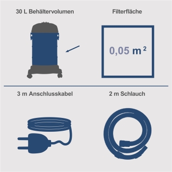 Scheppach Nass Trockensauger NTS30V2 Mehrzwecksauger 3in1 Industriesauger 30L 