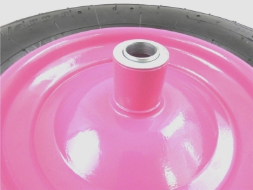 MATRIX Ersatzrad pannensicher Schubkarrenrad PU-Rad pink Stahlfelge 4x8 