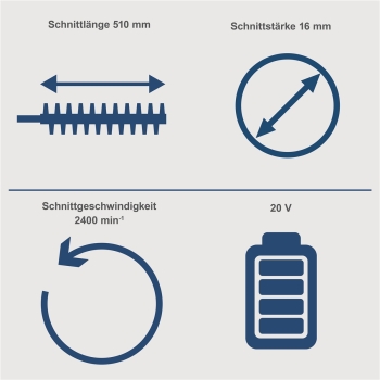 Scheppach Akku Heckenschere 20V 51 cm Trimmer Schnittlänge C-HT570-X ohne Akku 