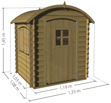 SOULET Spielhaus Patty mit Runddach Garten Holzhaus Outdoor Kinderspielhaus 