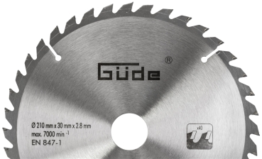 GÜDE Holzsägeblatt HM 210x30 mm - 40 Zähne - Ersatzblatt Sägeblatt 