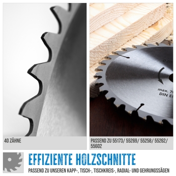 GÜDE Holzsägeblatt HM 255x30 mm - 40 Zähne - Ersatzblatt Sägeblatt 