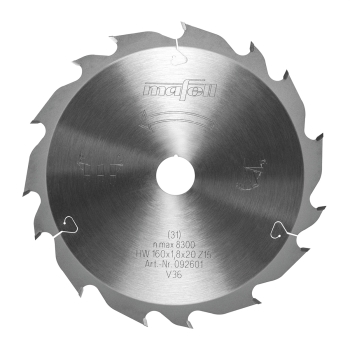 MAFELL Hartmetall Sägeblatt GT 160 x 1,2/1,8 x 20 mm - 15-3 Zähne - Ersatzblatt 