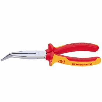 KNIPEX Flachrundzange 160mm gebogen Backen Schutzisoliert 1000V Elektrostahl 