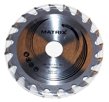 MATRIX Sägeblatt Handkreissäge TCT Ersatzsägeblatt für AKCS 12V Li 85mm 20 Zähne 