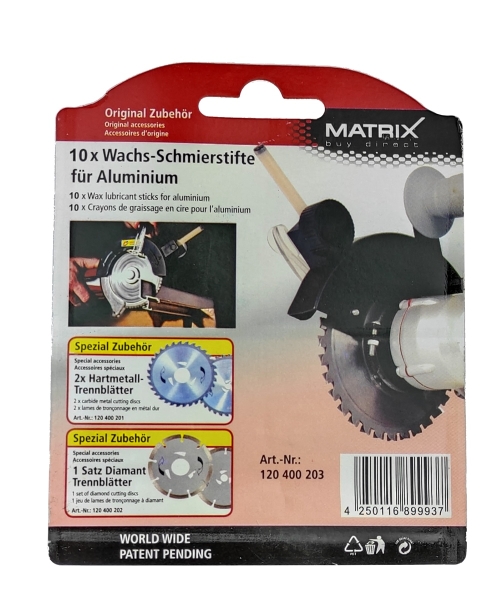 Matrix Schneidwachs Schmierstift Wachsstift 5x 10 Stück für Alu Sägeblatt 