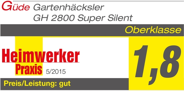 GÜDE Gartenhäcksler GH 2800 SILENT Holzhäcksler Häcksler Walzenhäcksler 2800 W 