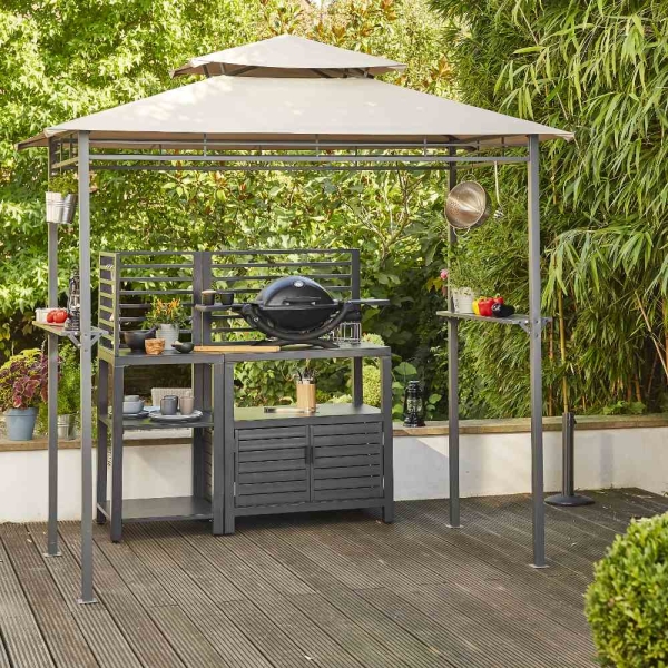 SIENA GARDEN BBQ Pavillon rechteckig 244x127 cm Stahlgestell pulverbeschichtet 