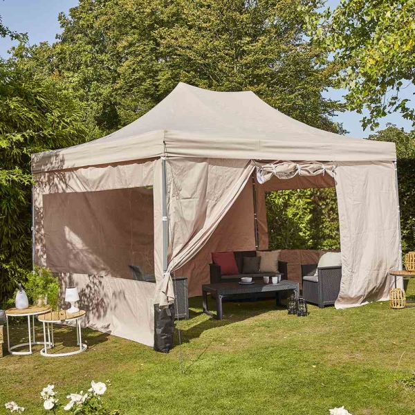 SIENA GARDEN Allrounder Pavillon Faltpavillon 300 x 450 cm rechteckig taupe 