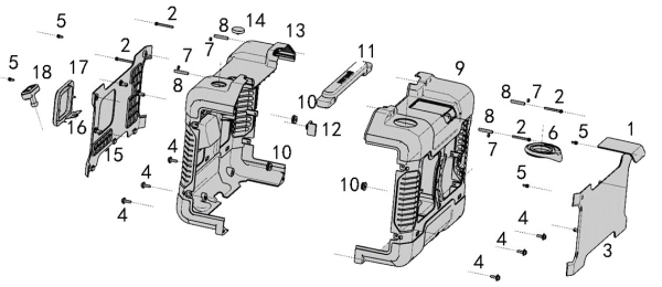 MATRIX Ersatzteil Seitenabdeckung rechts für Generator Stromerzeuger PG 2000i 