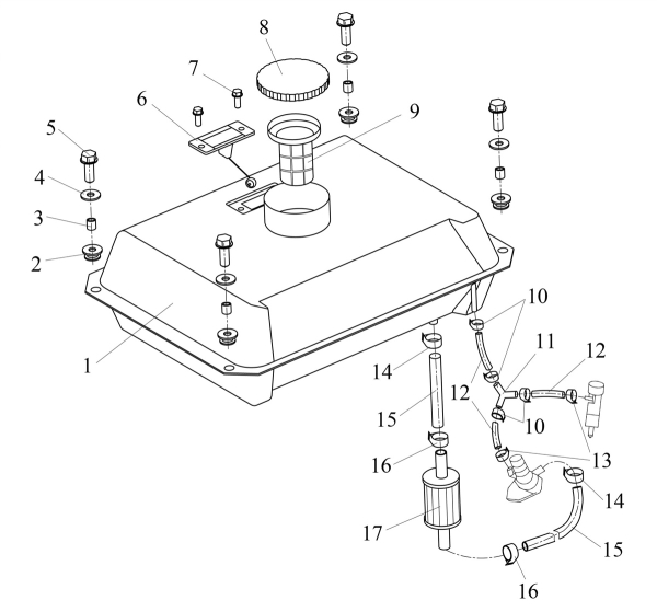 MATRIX Ersatzteil Kraftstoffsystem Clip für Stromgenerator PG 6000 D Silent 