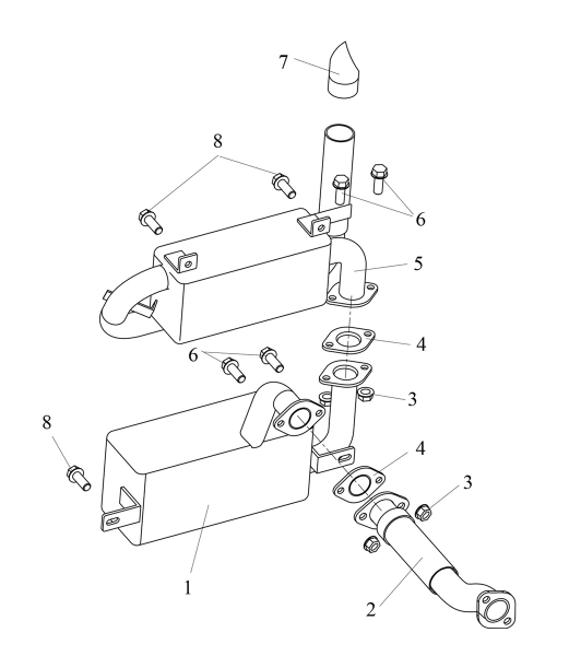 MATRIX Ersatzteil Auspuffkrümmer für Stromerzeuger Generator PG 6000 D Silent 