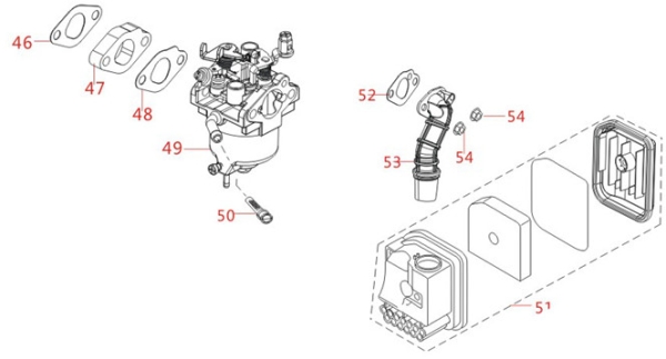 MATRIX Ersatzteil Dichtung 48 für Vergaser Stromerzeuger PG 2000i-2 