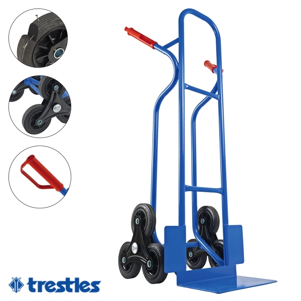 TRESTLES Profi Sackkarre Treppensteiger robuste Transportkarre 250kg S04HS blau 