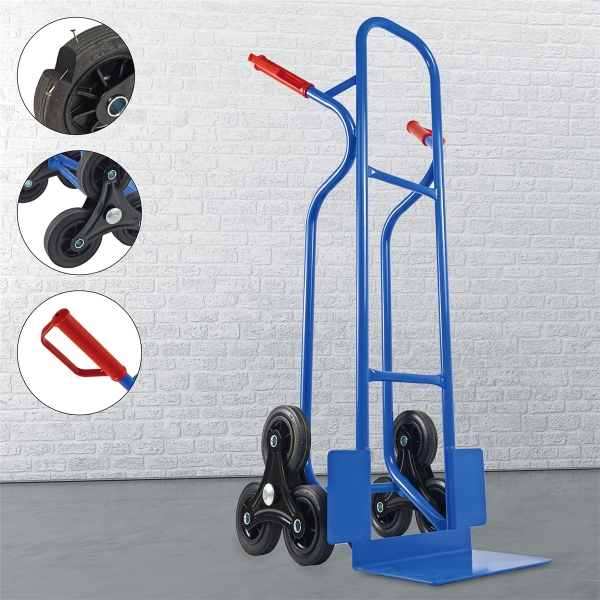 TRESTLES Profi Sackkarre Treppensteiger robuste Transportkarre 250kg S04HS blau 