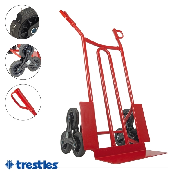 TRESTLES Treppen Sackkarre Treppensteiger Transportkarre Profi 250kg S01HS rot 