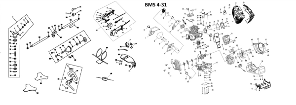 MATRIX Ersatzteil Luftfiltergehäuse unten für Benzin Motorsense BMS 4-31 