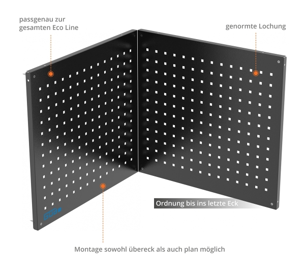 GÜDE Lochwand Set GL 600E Rückwand Ecke Werkzeughalter 9x9 Lochmatrix 