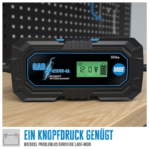 GÜDE Automatik Batterielader GAB 12V/6V-4A Batterieladegerät bis 120 Ah 12 V 