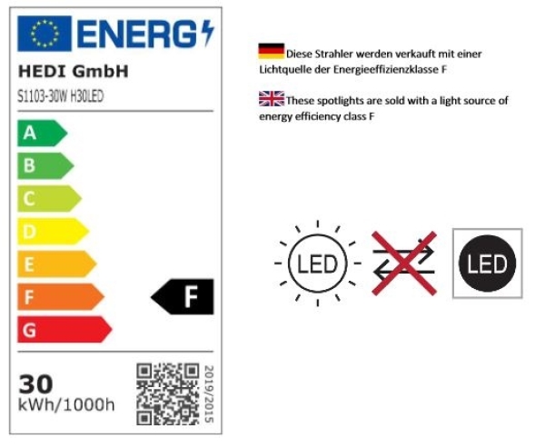 HEDI HS30LEDA LED Profi Arbeitsleuchte Leuchte Werkstattleuchte Akkubetrieb 