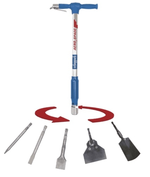 SCHEPPACH Druckluft Spaten Meißel Hammer 5in1 Werkzeug für Kompressor Aero²Spade 