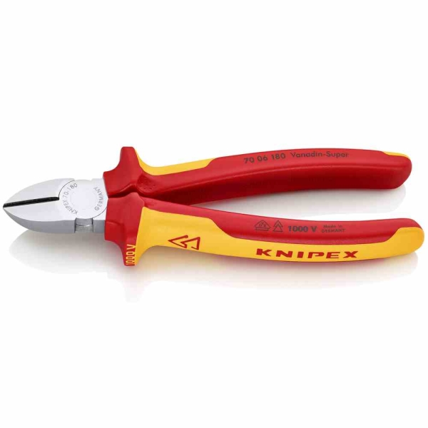 KNIPEX 0303381 Seitenschneider, 180mm, Schutzisoliert 1000V, Isoliert, VDE geprüft, Standard ***NEU*** 