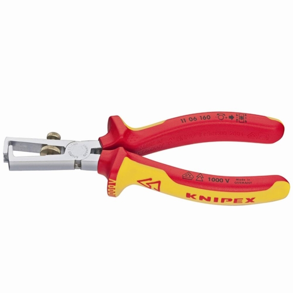 KNIPEX VDE Abisolierzange 160 mm mit Öffnungsfeder universal 2-Komponenten-Griff 