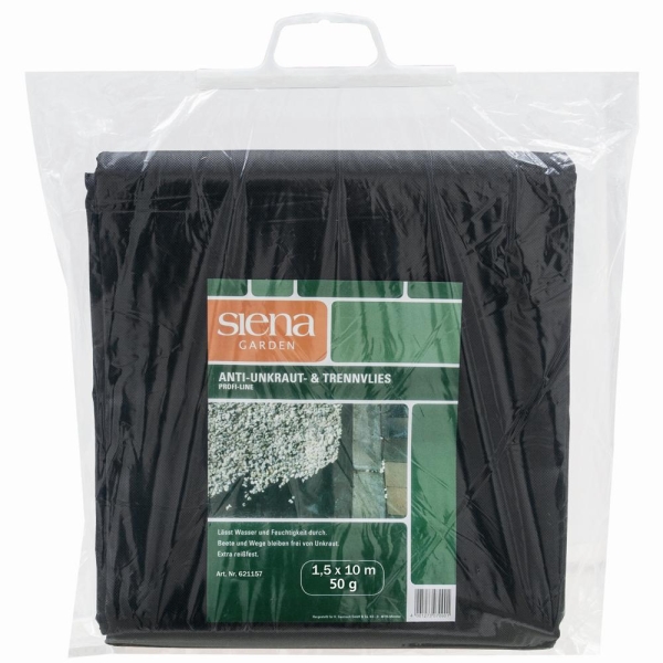 SIENA GARDEN Anti-Unkrautvlies Trennvlies ProfiLine, 1,5 x 10 m, 50 g/m² schwarz 