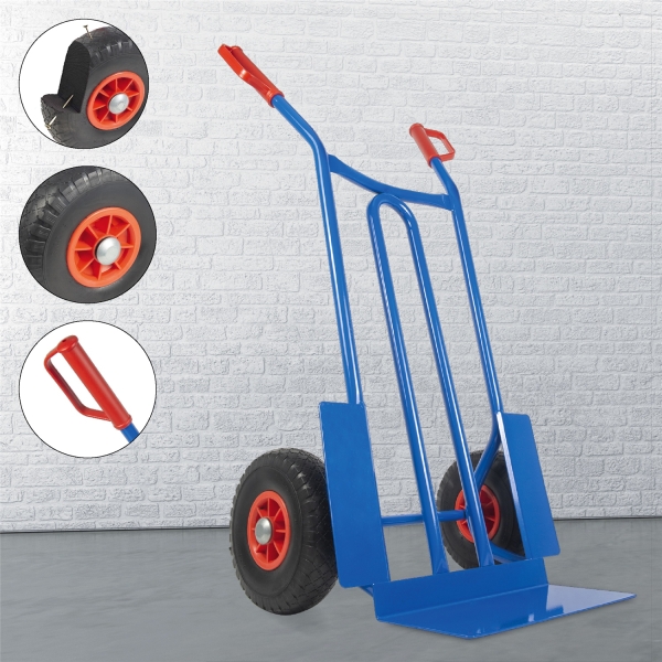 TRESTLES Profi Sackkarre Sackkarren Vollgummireifen Transportkarre 250kg S01blau 