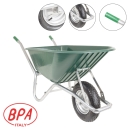 BPA Schubkarre Bauschubkarre Gartenkarre 100l PU Mulde grün Luftrad Kugellager 
 